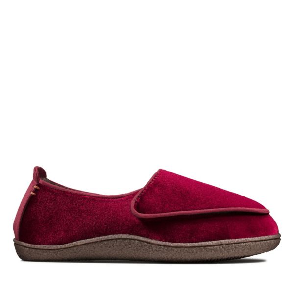 Clarks Womens Home Charm Slippers Burgundy | USA-9286035